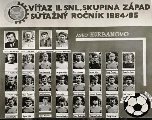 TJ Agro Hurbanovo, víťaz II. SNL 1984-85